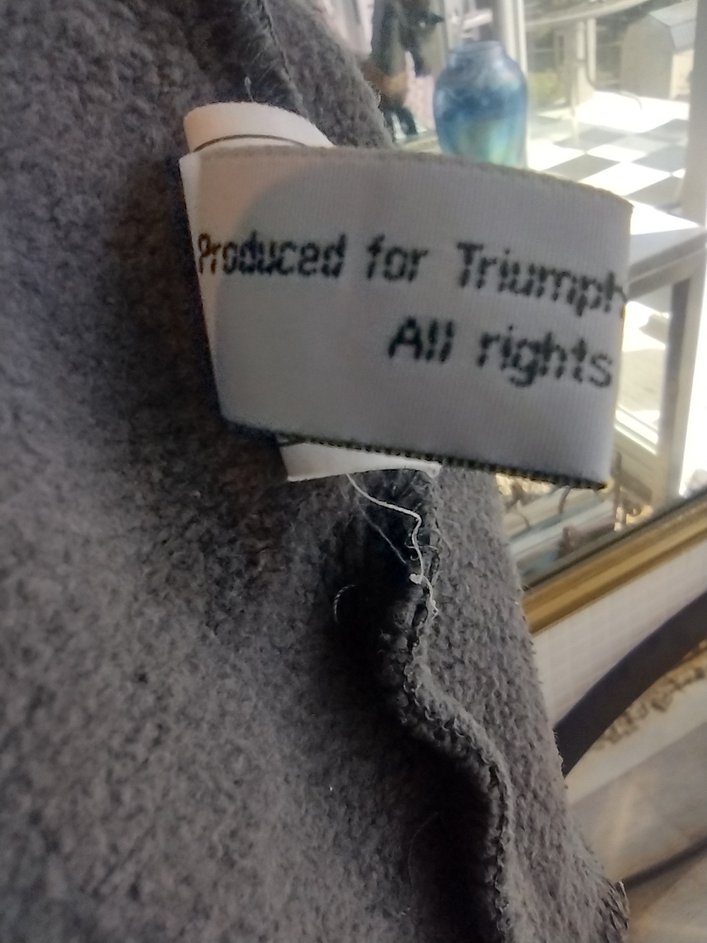 Triumph Navy and Charcoal Logo Tag Sweatshirt - Picture 8 of 8